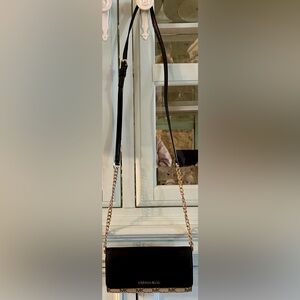 Michael Kors Black Crossbody Bag with Gold Accents